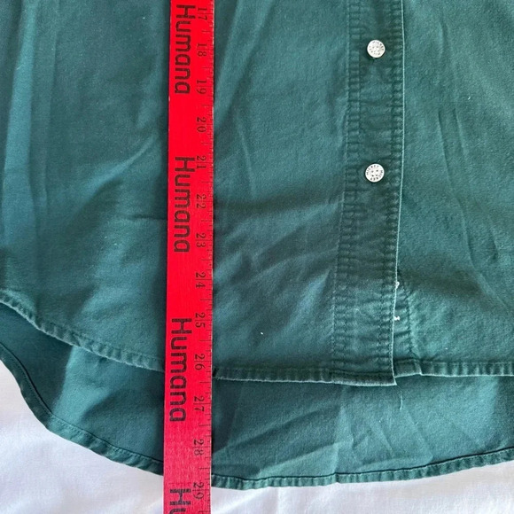 Vintage Mickey Unlimited Jerry Leigh Green Button Up Size Small Pocket Logo - Picture 7 of 8
